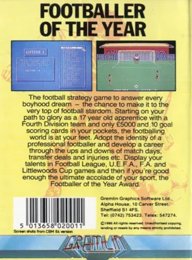 Footballer Of The Year (198x)(-)[b] box cover back